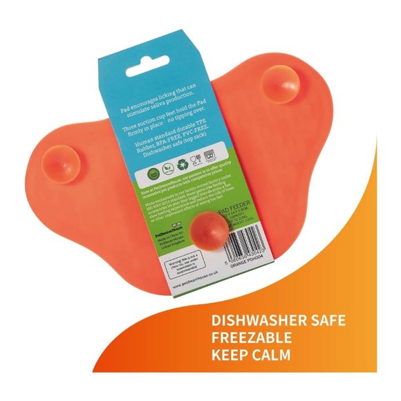 Pet Dream House Lick Paw Pad & Slow Feeder for Dogs - Orange, NWT - Picture 8 of 9